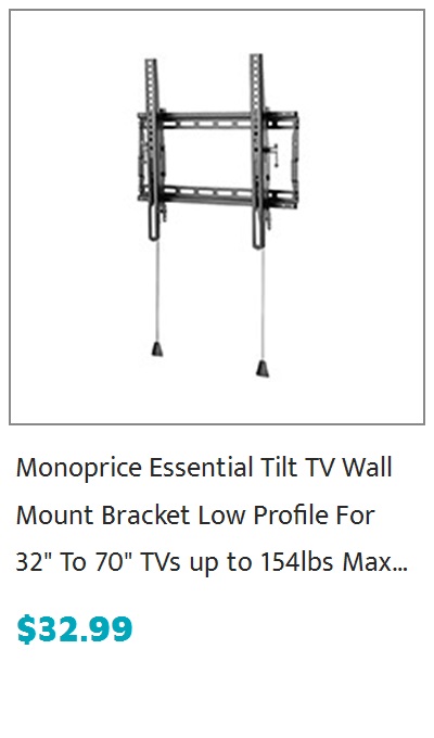 Monoprice Commercial Series Full-Motion Articulating TV Wall Mount Bracket For TVs 37in to 70in, Max Weight 99lbs, VESA Patterns Up to 600x400, Rotating