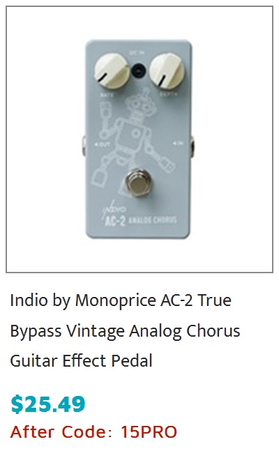 Indio by Monoprice AC-2 True Bypass Vintage Analog Chorus Guitar Effect Pedal