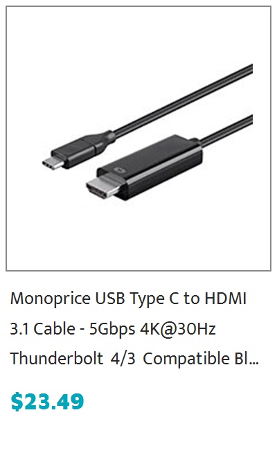 Monoprice HDMI to DisplayPort 1.2a Cable 4K@60Hz 3ft