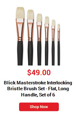 Blick Masterstroke Interlocking Bristle Brush Set - Flat, Long Handle, Set of 6