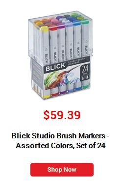 Blick Studio Brush Markers - Assorted Colors, Set of 24