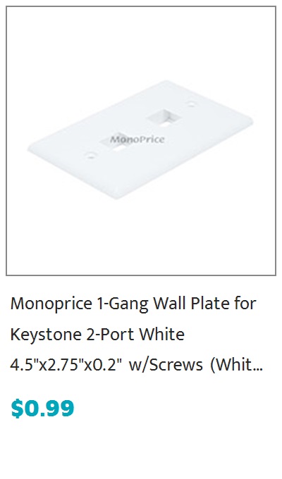 Monoprice Cat6 Punch Down Keystone Jack - White