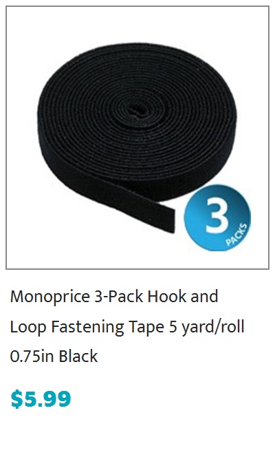 Monoprice Hook and Loop Fastening Tape, 5 yards/roll, 0.75 in, Green