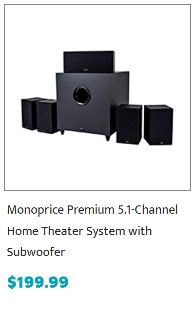 Monoprice Premium 5.1-Channel Home Theater System with Subwoofer