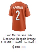 Nike Men's Nike Evan McPherson Black Cincinnati Bengals Game Jersey