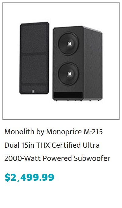 Monolith by Monoprice 15in THX Ultra Certified 1000-Watt Subwoofer Amplifier