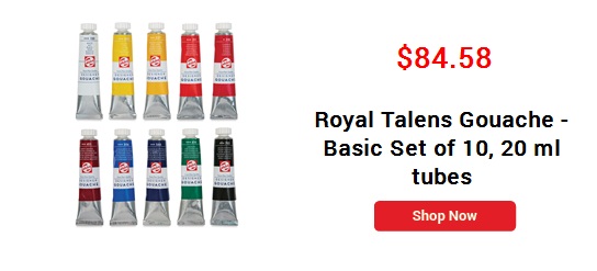 Royal Talens Gouache - Basic Set of 10, 20 ml tubes