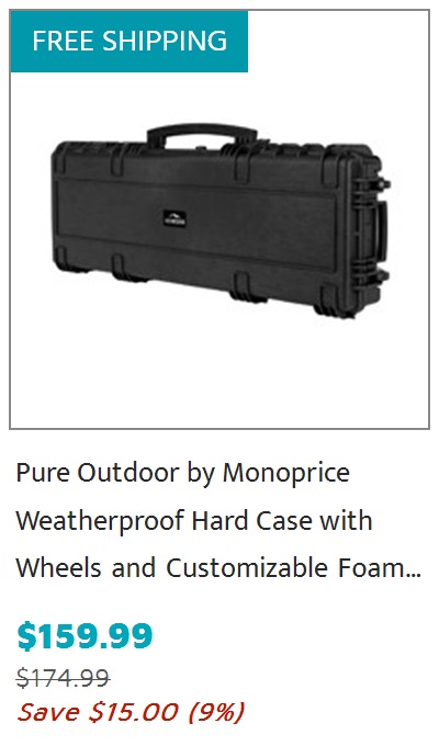 Monoprice Weatherproof Hard Case with Customizable Foam 22 x 14 x 8