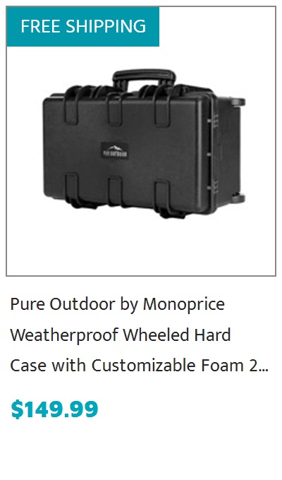 Monoprice Weatherproof Hard Case with Customizable Foam 22 x 14 x 8