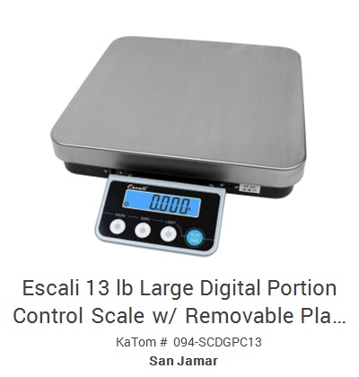 San Jamar / Escali SCDG11M 11 lb. Metallic Round Digital Portion Control Kitchen  Scale