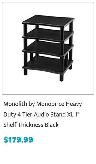 Monolith by Monoprice 4 Tier Audio Stand XL, Black