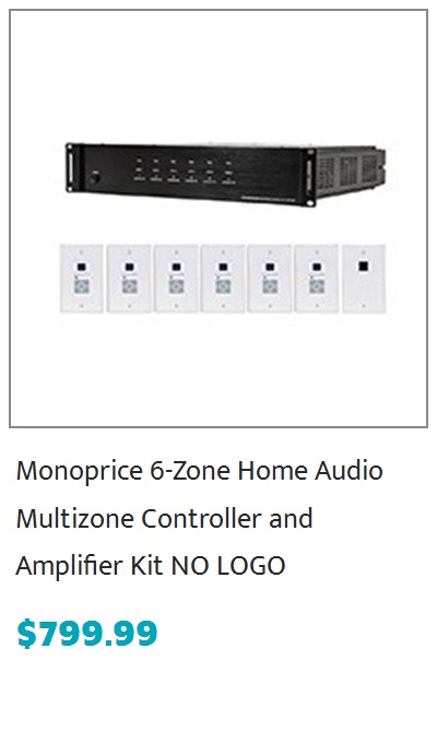 Monoprice 6 Zone Home Audio Passive Multizone Controller Preamp Kit, NO LOGO