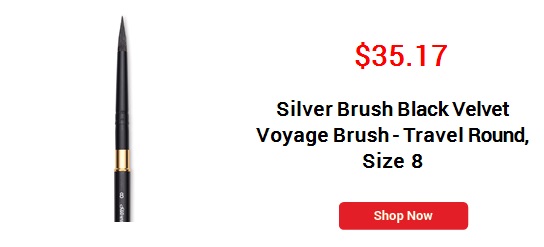 Silver Brush Black Velvet Voyage Brush - Travel Round, Size 8