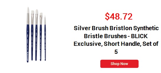 Silver Brush Bristlon Synthetic Bristle Brush Set - BLICK Exclusive, Short Handle, Set of 5