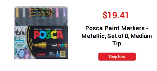 Posca Paint Markers - Metallic, Set of 8, Medium Tip