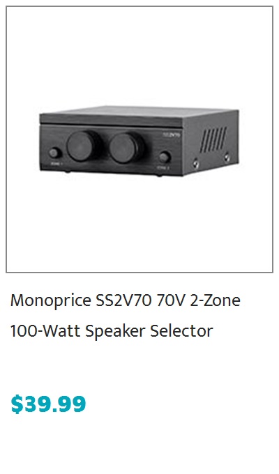 Monoprice Commercial Audio Wall Mount Music Amplifier with Bluetooth, Aux, FM, and IR Remote