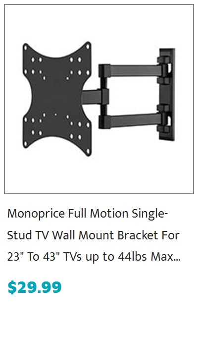 Monoprice Commercial Series Specialty Menu Board TV Wall Mount Bracket with Push-to-Pop-Out - Max Weight 99 lbs., Extension Range of 2.7in to 8.5in, VESA Patterns Up to 600x400, Security Brackets