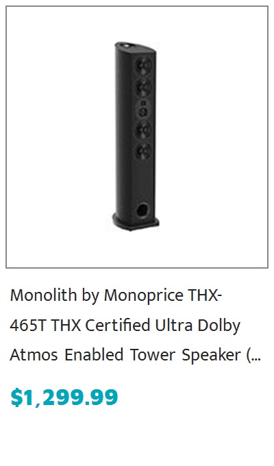 Monolith by Monoprice THX-460T THX Ultra Certified Tower Speaker