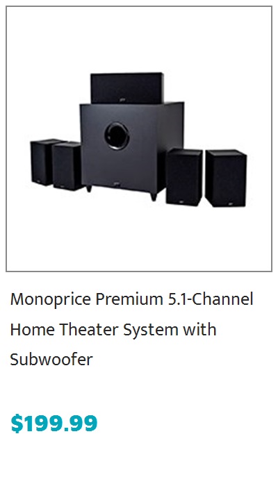 Monoprice Premium 5.1-Channel Home Theater System with Subwoofer