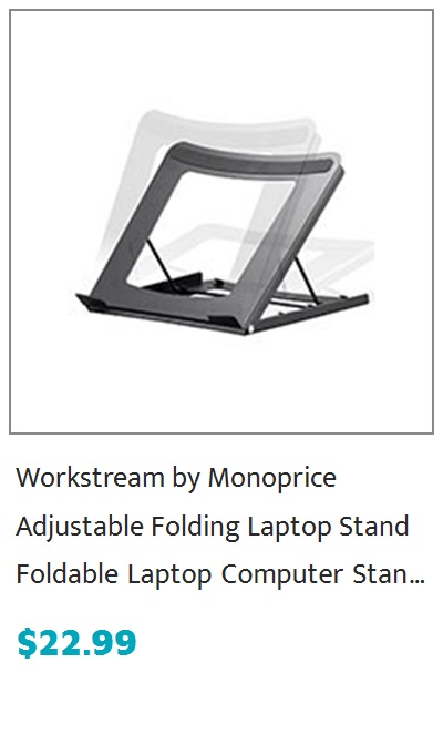 Workstream by Monoprice Gas-Lift Height Adjustable Sit-Stand Rolling Laptop Desk, Dark Walnut