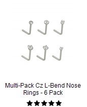Clear Nose Stud Retainer -5 Pack 