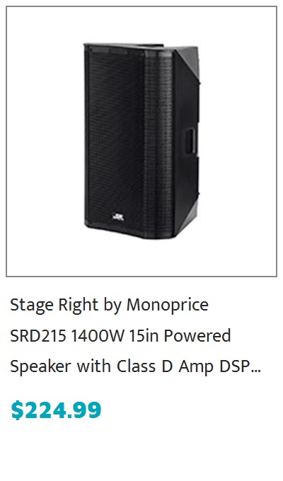 Stage Right by Monoprice SRD215 1400W 15-inch Powered Speaker with Class D Amp, DSP, and Bluetooth Streaming