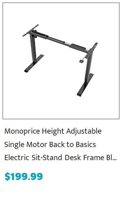 Workstream by Monoprice Single Motor Back to Basics Electric Sit-Stand Desk, Black