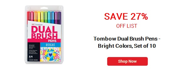 Tombow Dual Brush Pens - Bright Colors, Set of 10