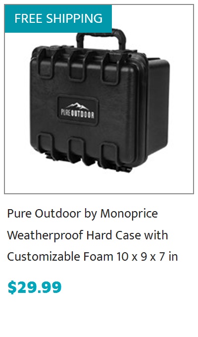 Monoprice Weatherproof Hard Case with Customizable Foam, 8 x 7 x 6