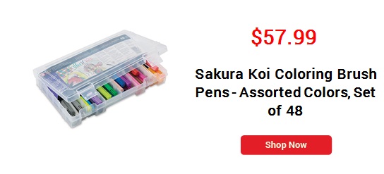 Sakura Koi Coloring Brush Pens - Assorted Colors, Set of 48